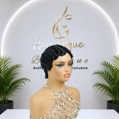 Vintage Finger Wave Human Hair Wig