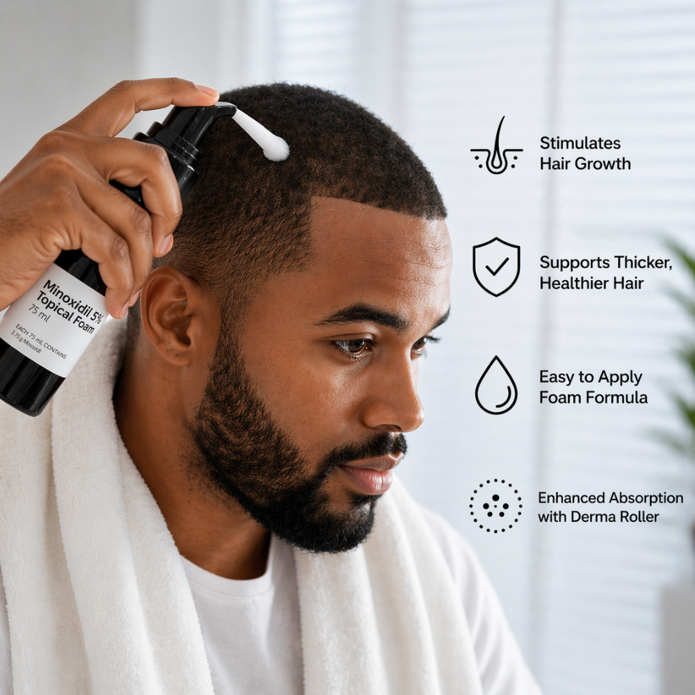 Minoxidil 5% Topical Foam – 75ml Hair Regrowth Treatment