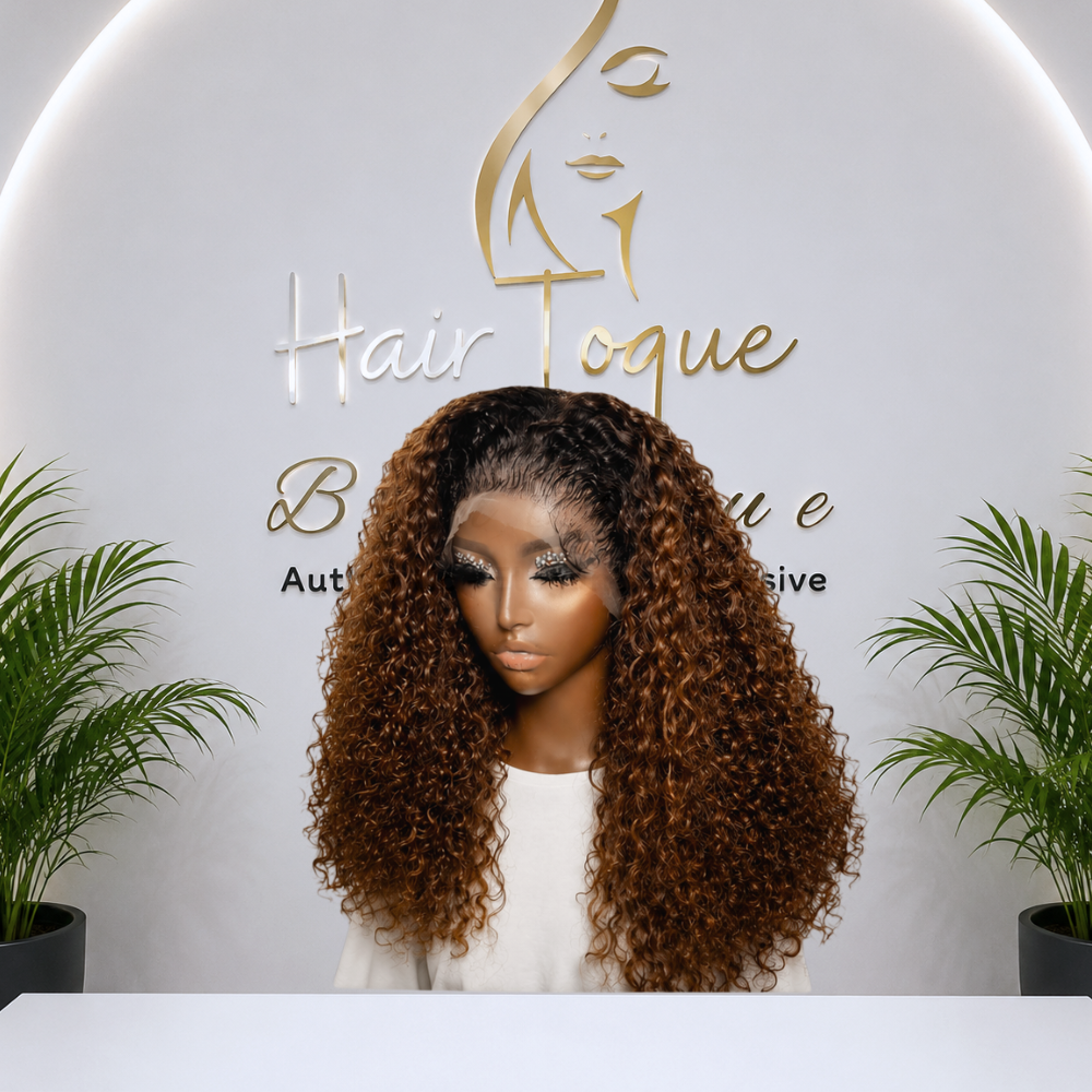 Ombre Brown Raw Burmese Curly Wig – Premium Collection(12 - 22 Inches)