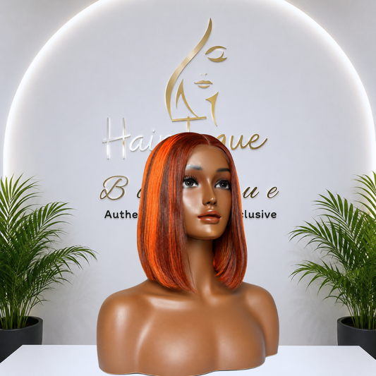 Orange & Brown Piano Vietnamese Donor Wig(08 - 30 Inches)