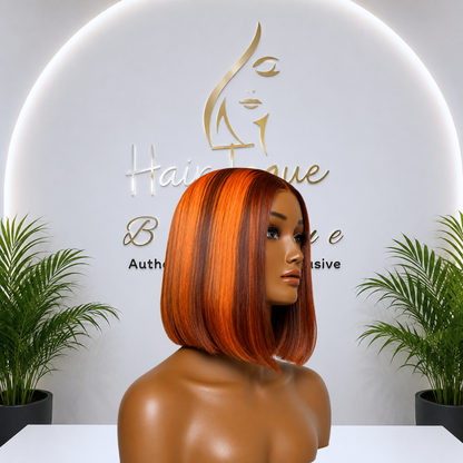 Orange & Brown Piano Vietnamese Donor Wig(08 - 30 Inches)