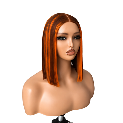 Orange & Brown Piano Vietnamese Donor Wig(08 - 30 Inches)