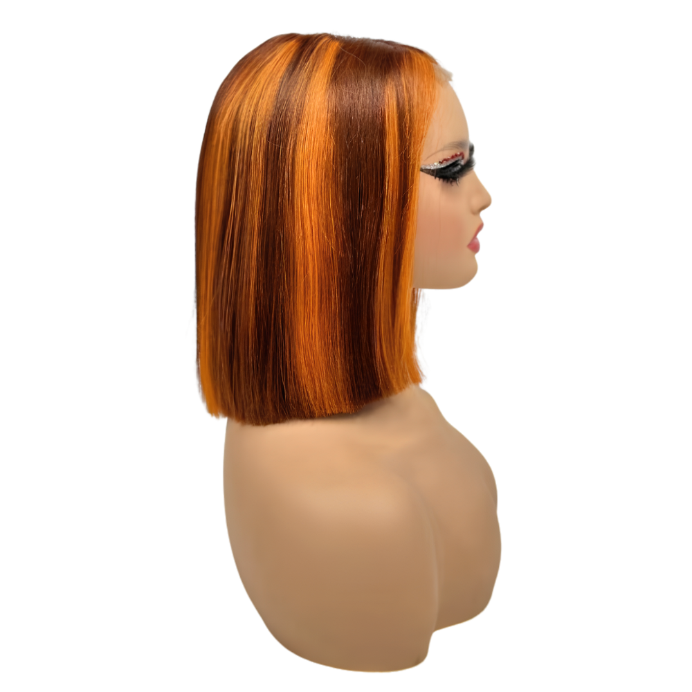 Orange & Brown Piano Vietnamese Donor Wig(08 - 30 Inches)
