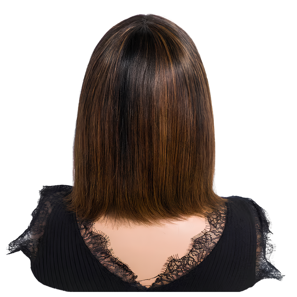 Brown Piano Fringe Bob Wig (08 - 12 Inches)