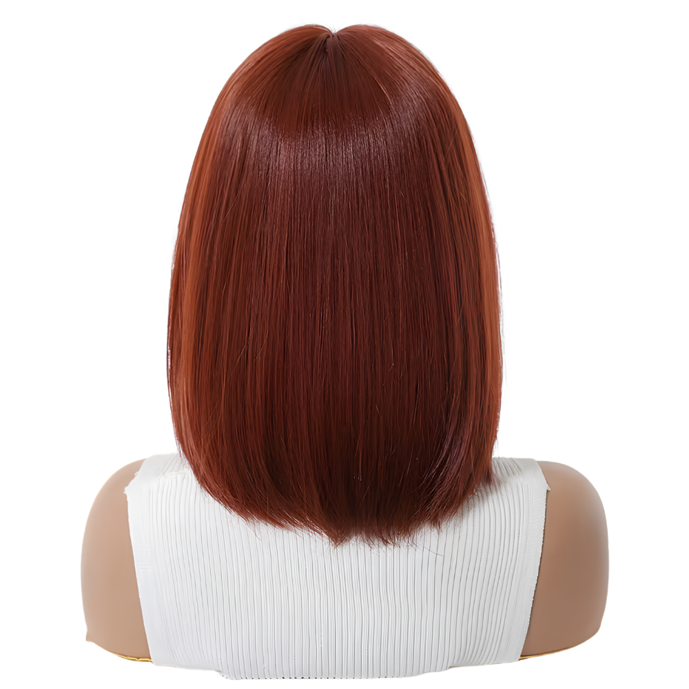 Reddish Brown Fringe Bob Wig (08 - 12 Inches)
